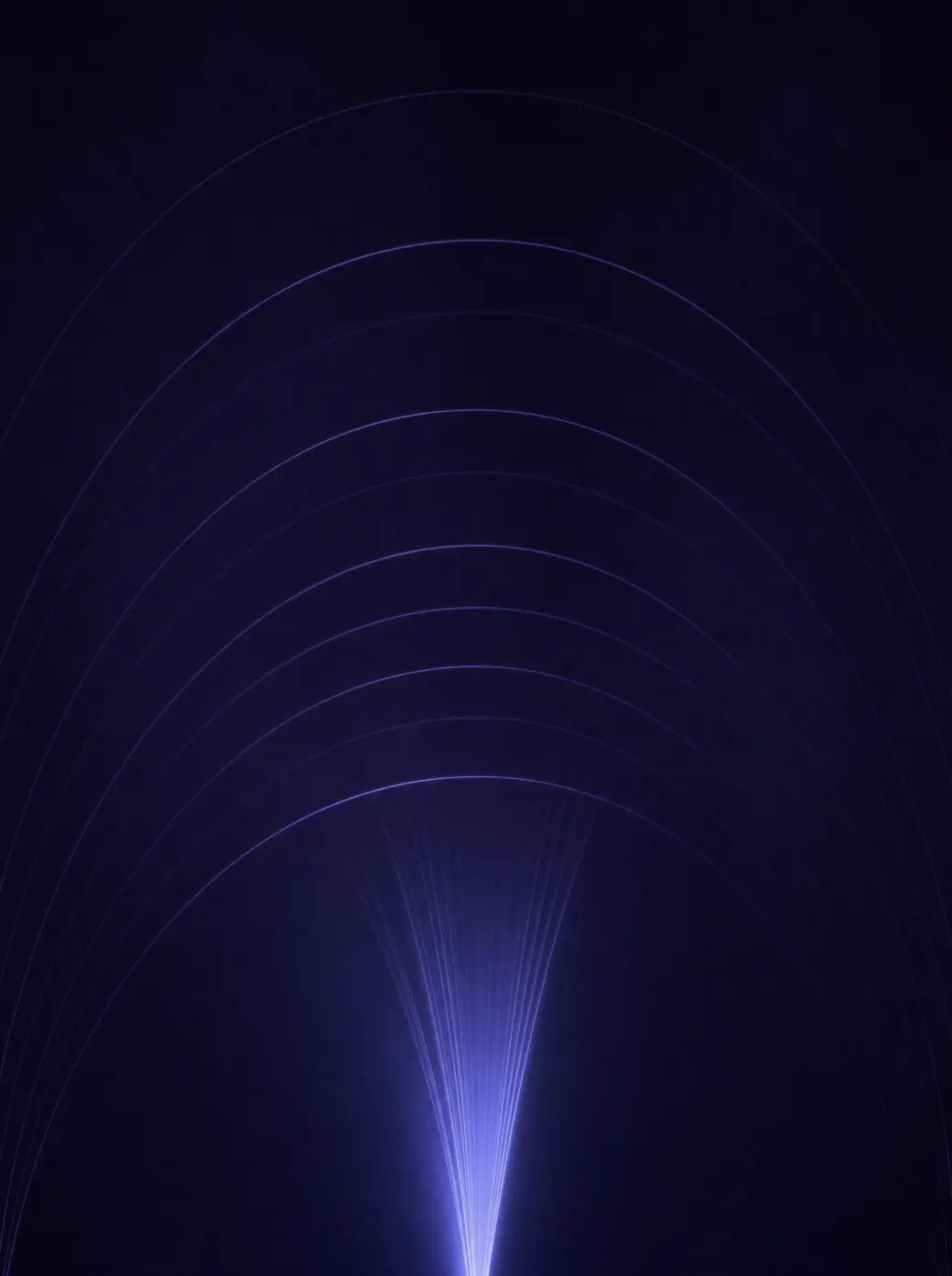 Concentric rings of luminous signal rendered in indigo